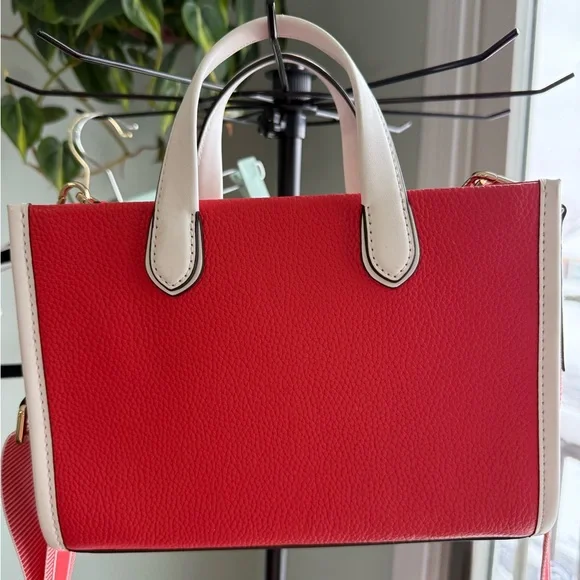 Michael Kors Coral and White Tote Bag - Picture 9 of 13